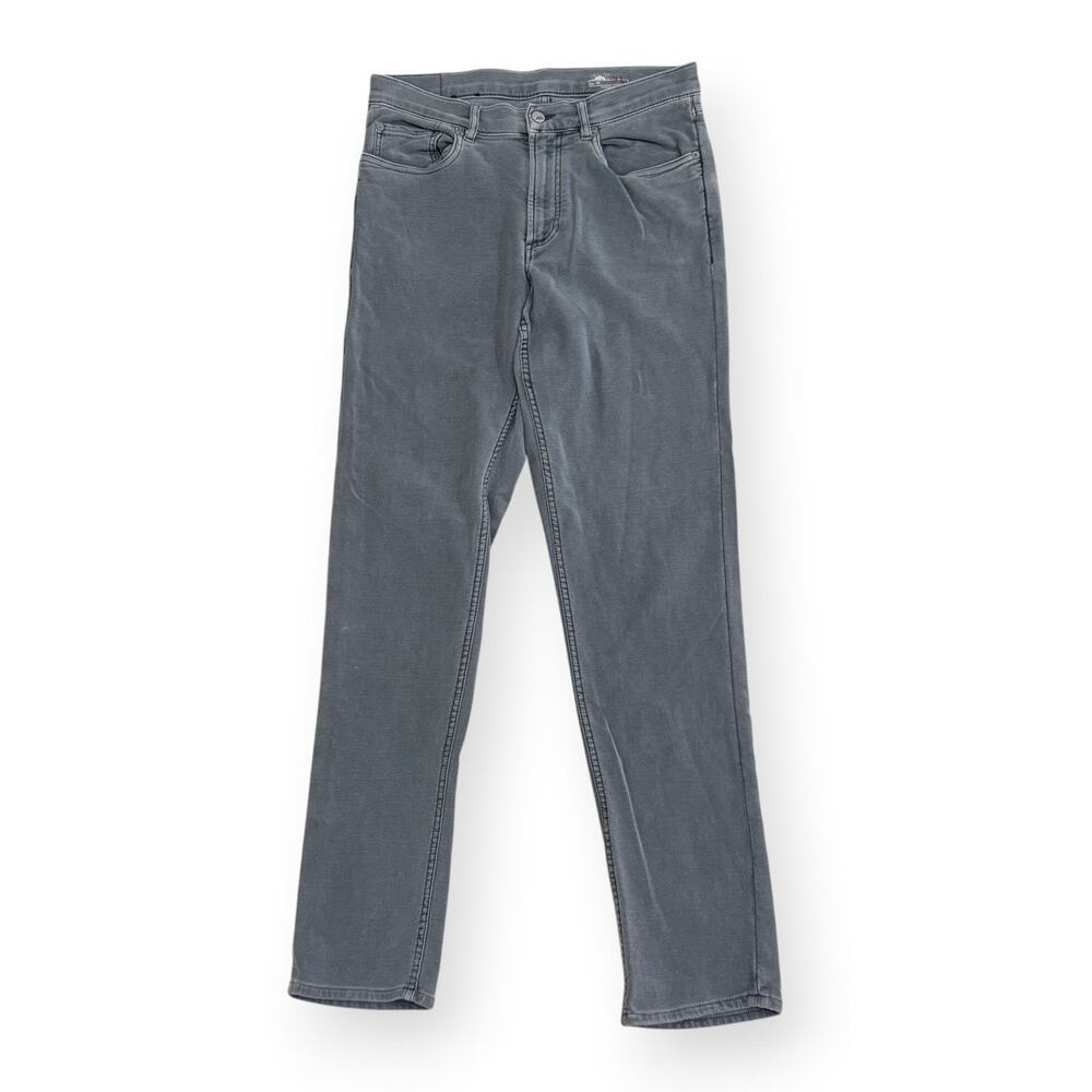 Faherty Pants Mens 31x31 Gray Slate Stretch Terry 5 Pocket Slim Straight Casual
